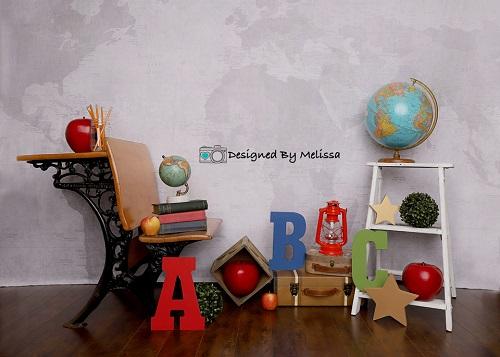 Kate Back to School Map Backdrop for Photography Designed by Melissa King -UK