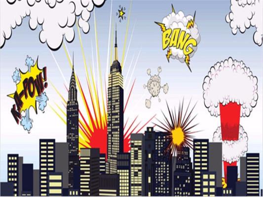 Kate Children Cartoon City Superhero Photography Backdrops Newborn Party - Kate backdrops UK