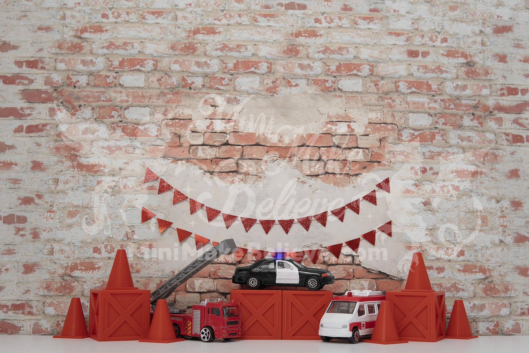 Kate Birthday Rescue Cars Boy Backdrop Designed by Mini MakeBelieve -UK