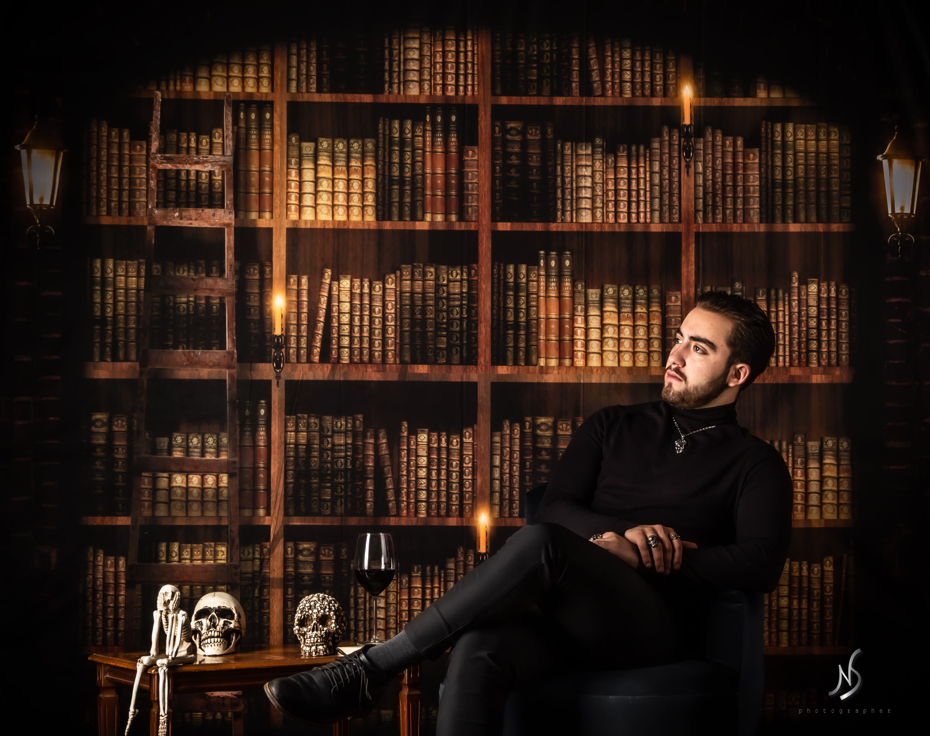 Kate Bookshelf Retro Backdrop for Photography -UK