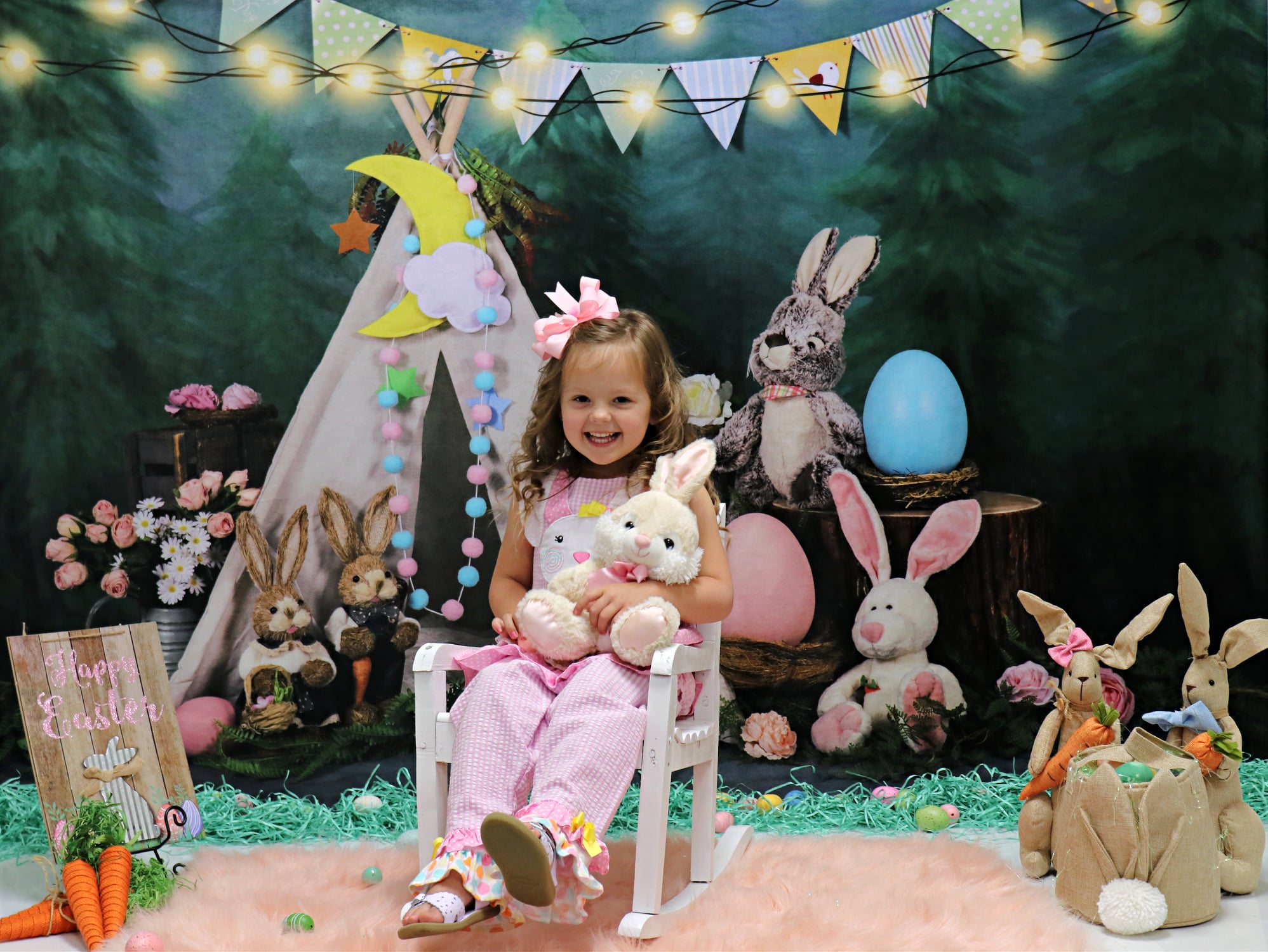 Kate Easter/spring Tent Bunny Eggs Backdrop Designed by Emetselch -UK