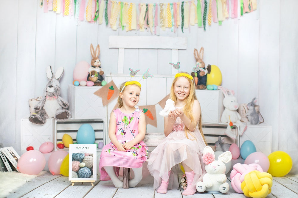 Kate White Easter Bunny Egg Stand Backdrop Designed by Emetselch -UK