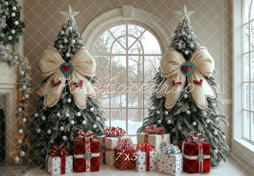 Kate Christmas Trees Bows Presents Window Backdrop Designed by Mini MakeBelieve -UK