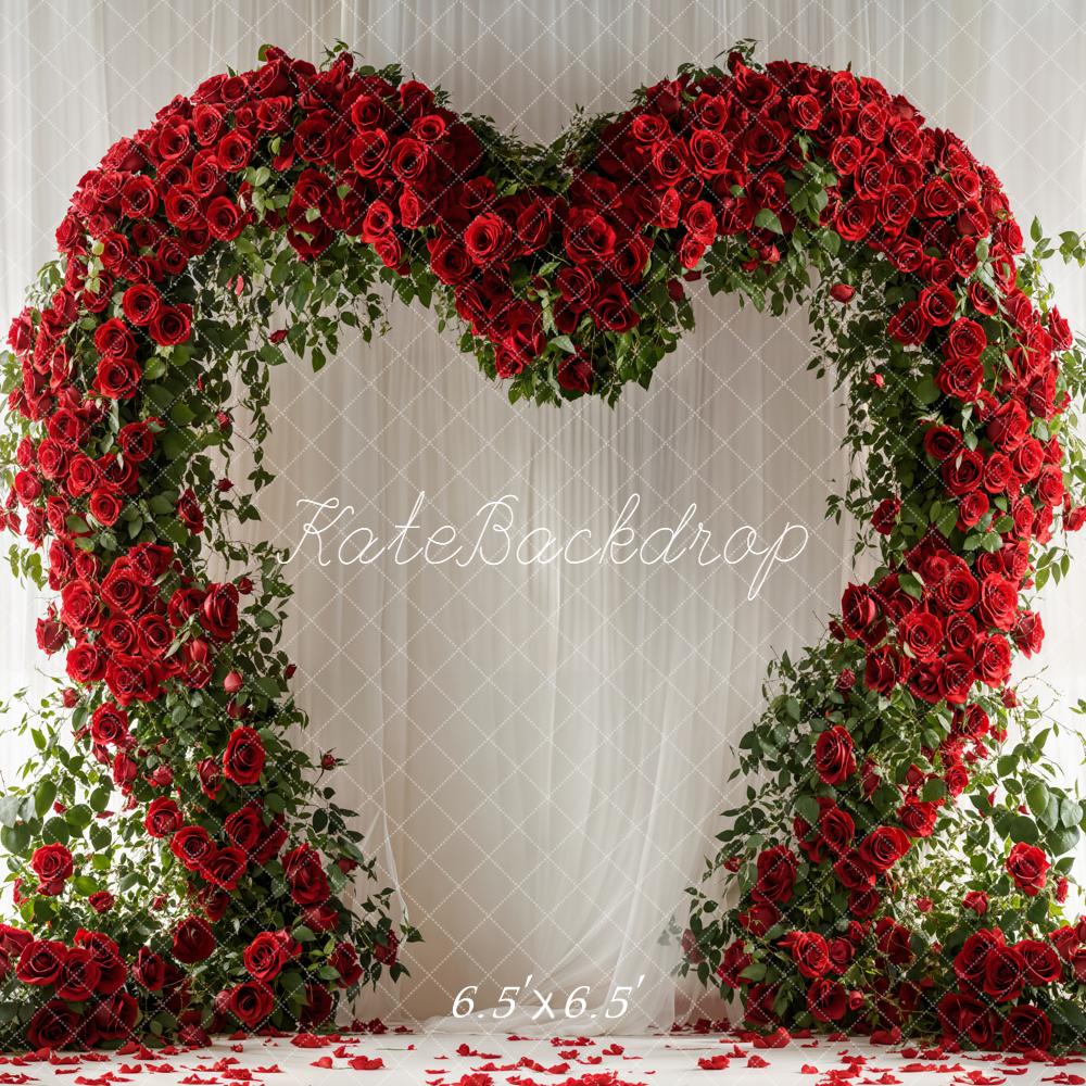 Kate Valentine Heart Arch Roses Curtain Backdrop Designed by Emetselch