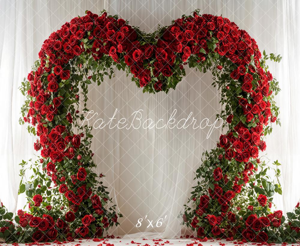 Kate Valentine Heart Arch Roses Curtain Backdrop Designed by Emetselch