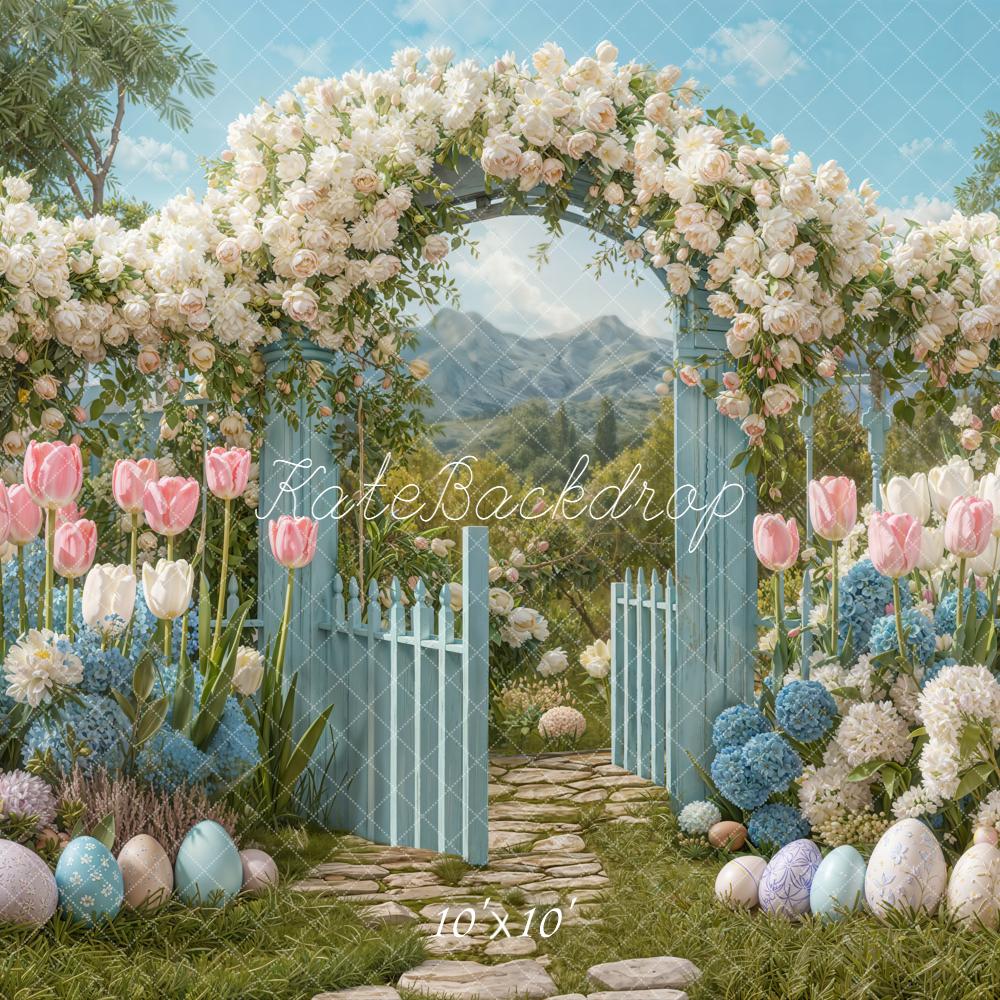 Kate Easter Bunny Flower Arch Garden Backdrop Designed by Emetselch -UK