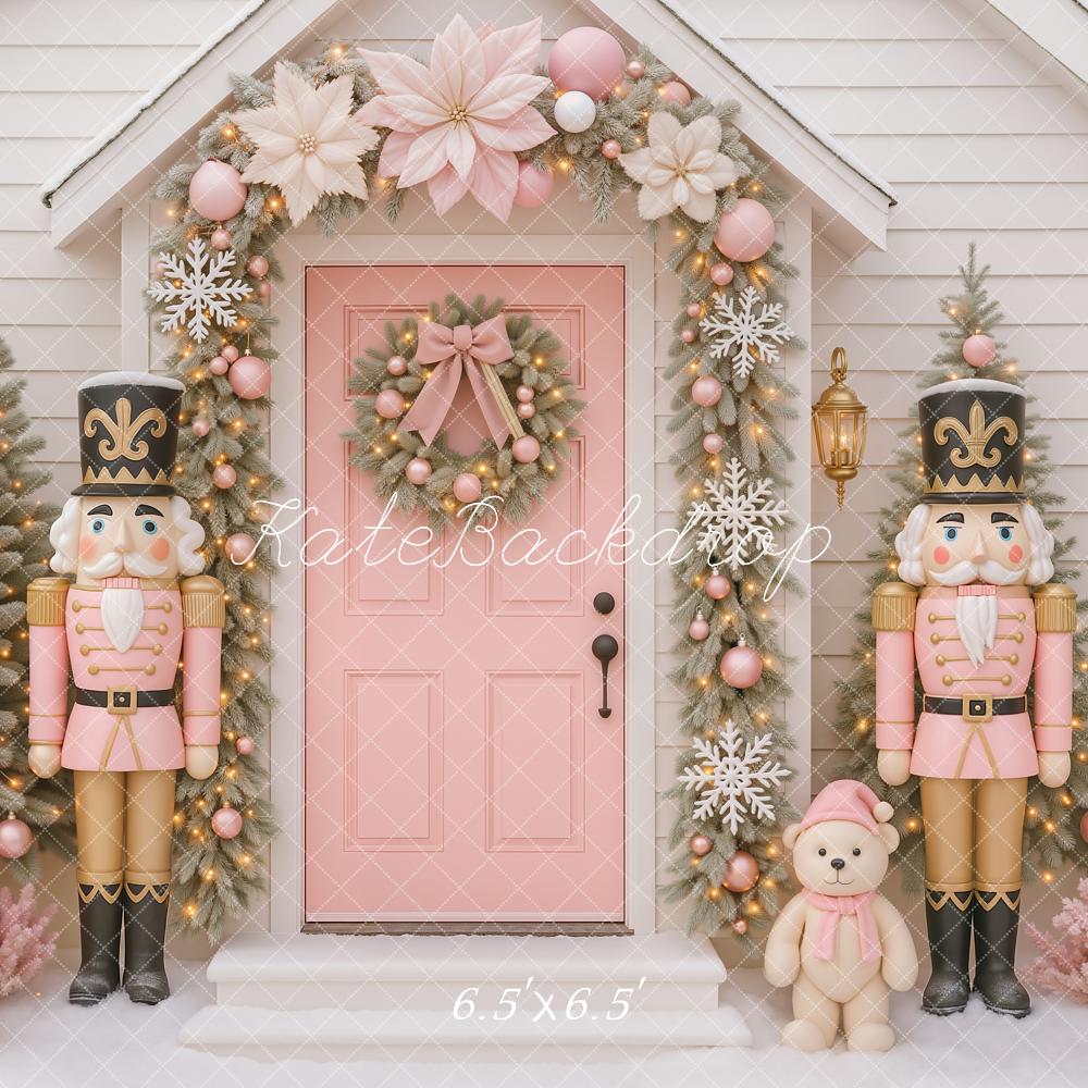 Kate Christmas Nutcracker Pink Door Trees Backdrop Designed by Ashley Paul -UK