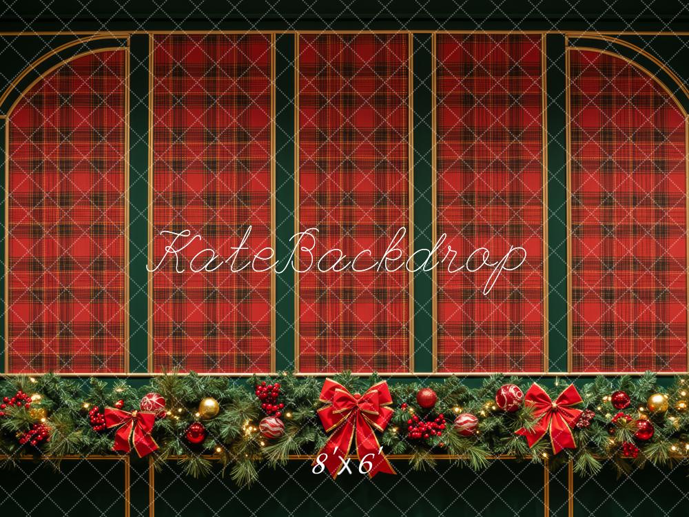 Kate Christmas Tartan Arch Garland Backdrop Designed by Patty Robert