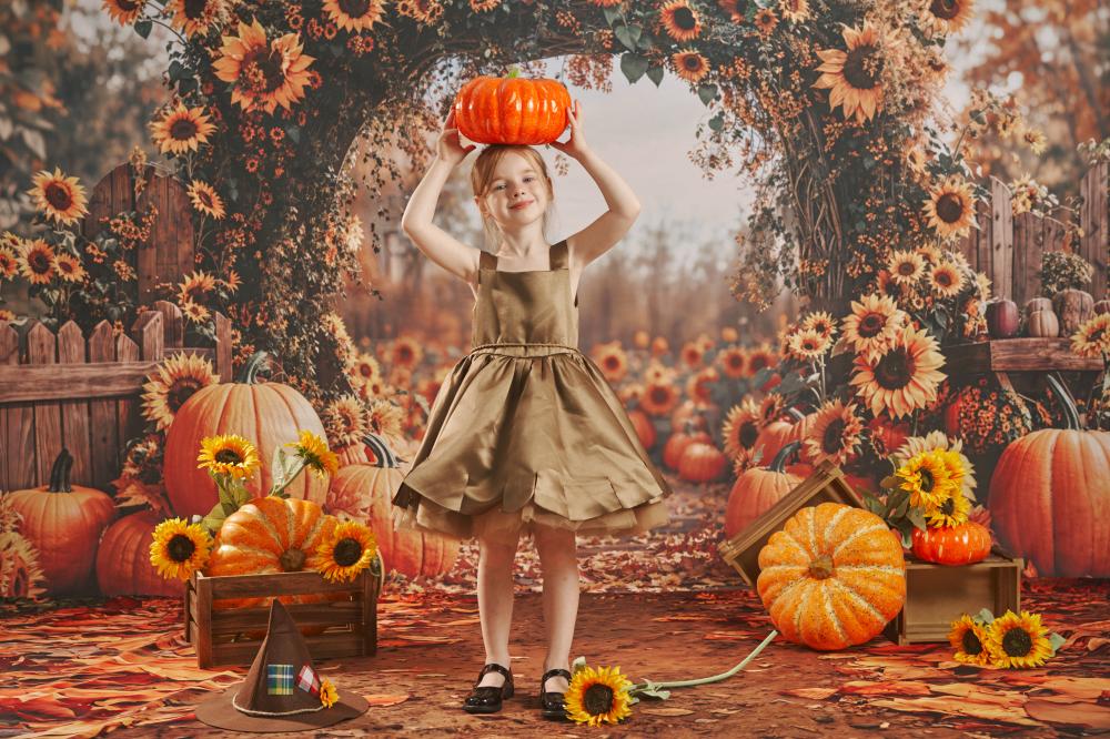 Kate Autumn Sunflowers Arch Pumpkin Photo Kit -UK