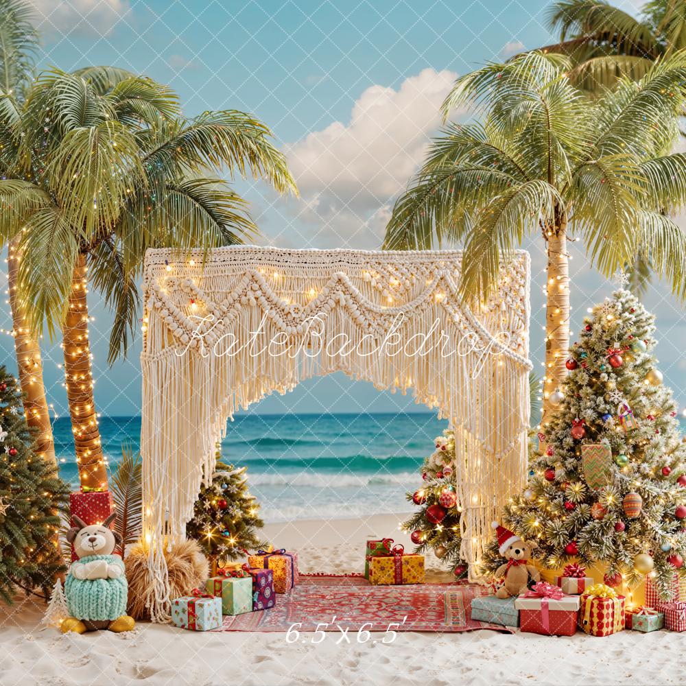 Kate Christmas Palm Trees Gift Boxes Backdrop Designed by Emetselch -UK