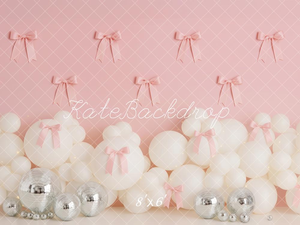 Kate Pink Wall Bows White Balloons Backdrop Designed by Patty Robert -UK