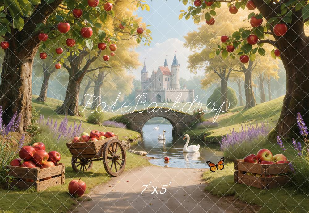 Kate Fairy Fantasy Castle Apples Swans Backdrop Designed by Emetselch -UK