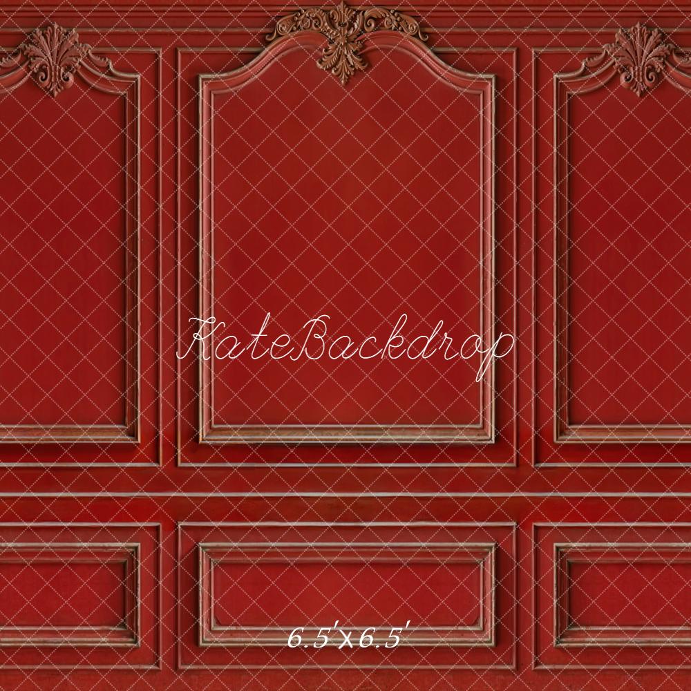 Kate Red Retro Wall Moulding Backdrop Designed by Kate Image -UK