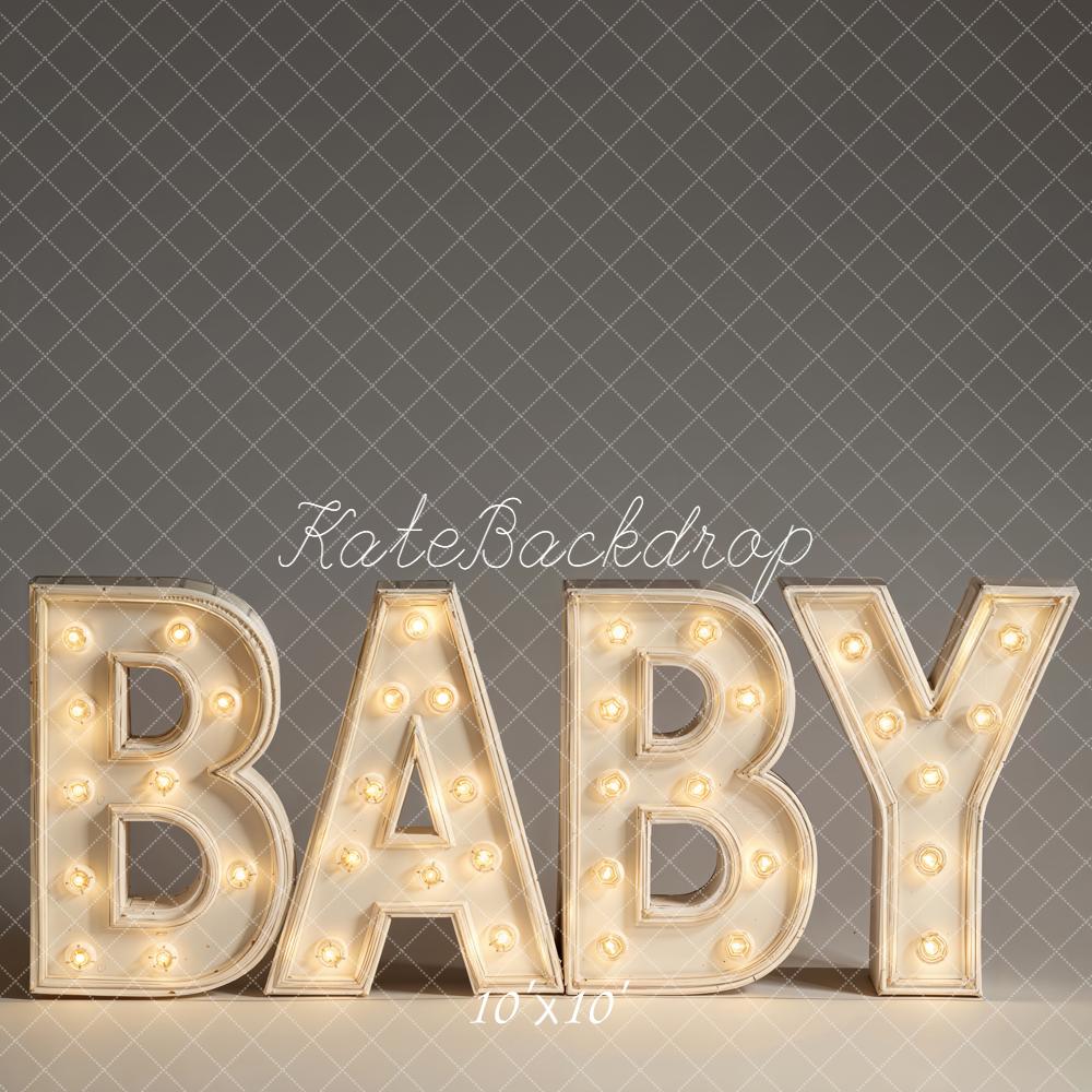 Kate Baby Light Up Letters Neutral Backdrop Designed by Emetselch