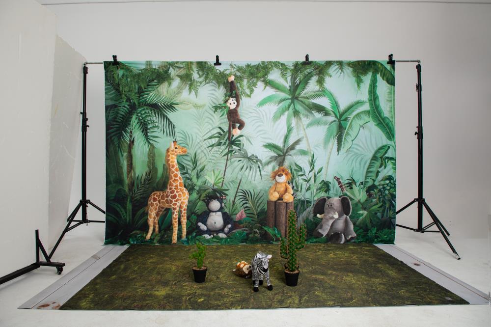 Kate Cake Smash Jungle Animals Backdrop Designed by Emetselch -UK
