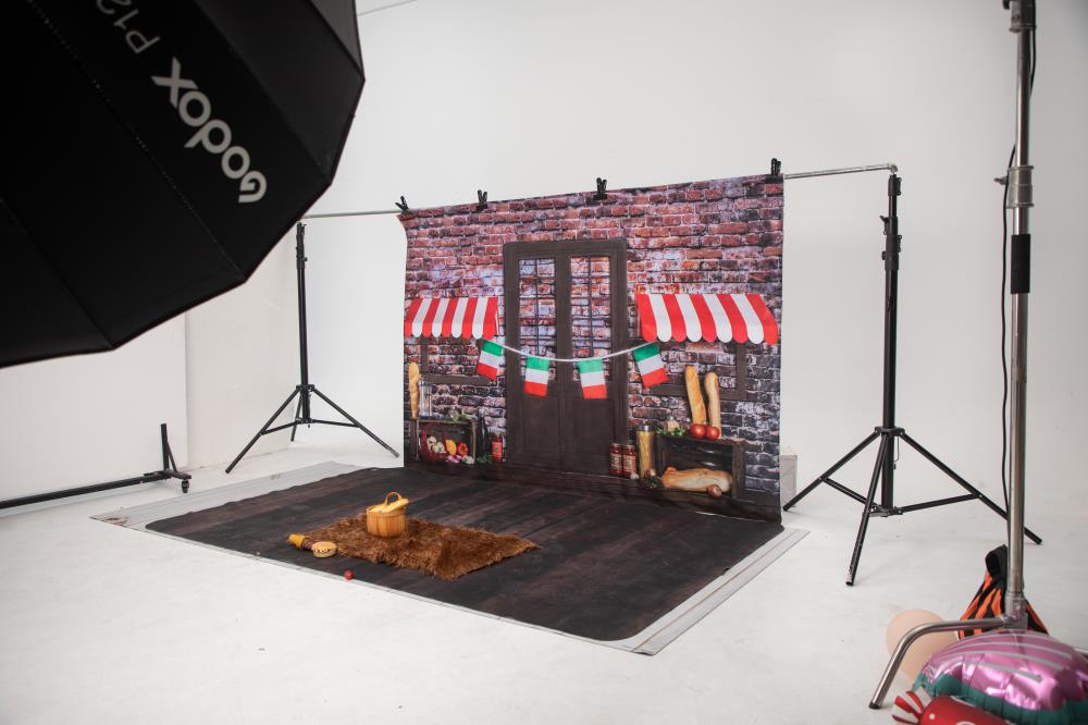 Kate Spaghetti Smash Brick Kitchen Bread Backdrop Designed By Rose Abbas -UK