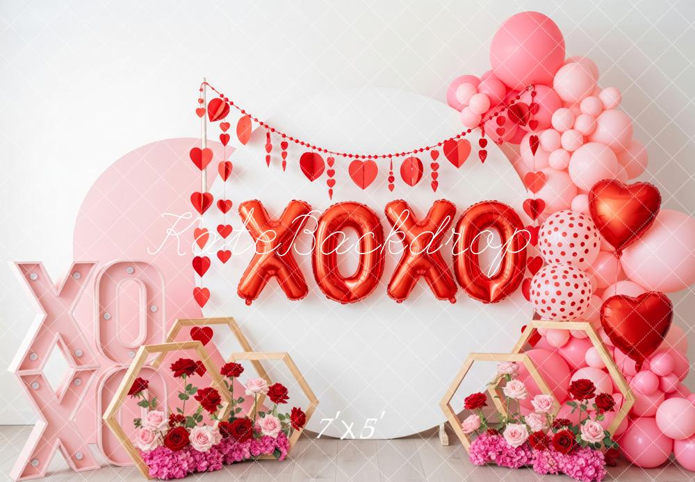 Kate Valentine XO Balloons Heart Garland Backdrop Designed by Patty Robert