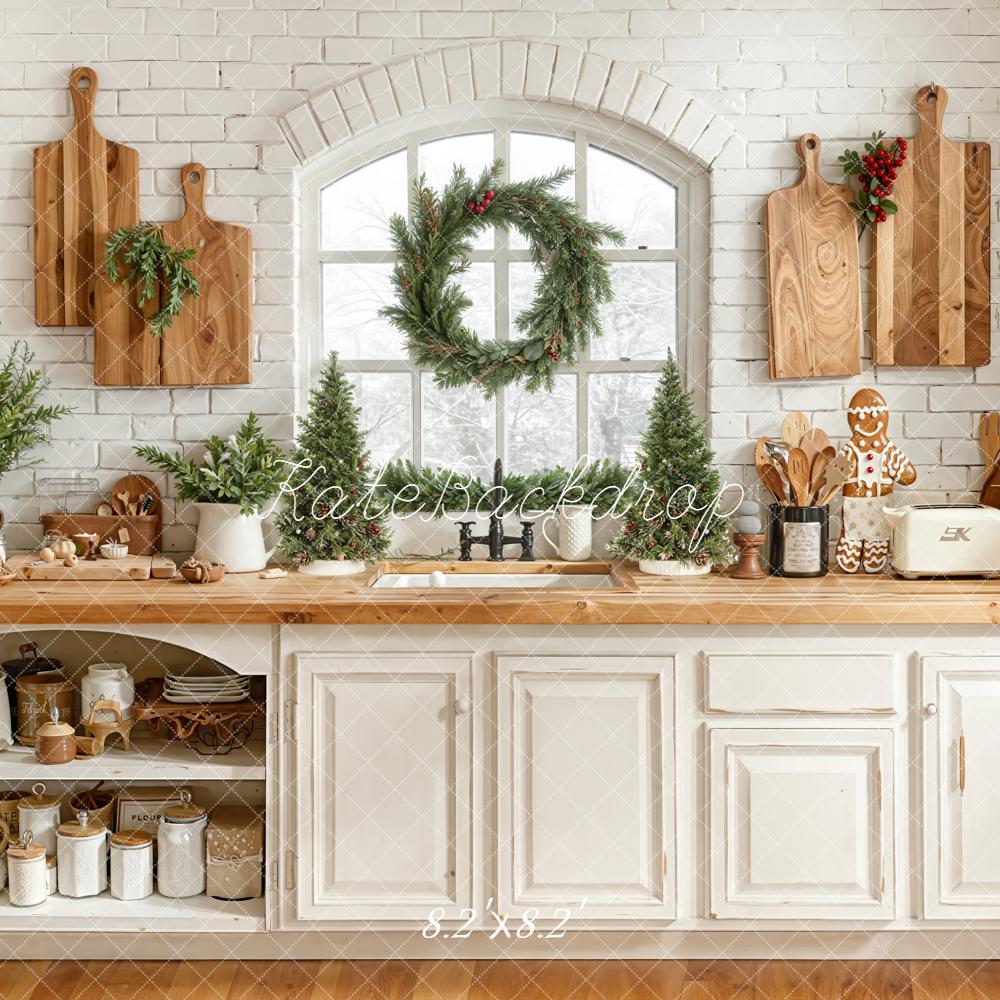 Kate Christmas Kitchen Boards Greenery Backdrop Designed by Emetselch -UK