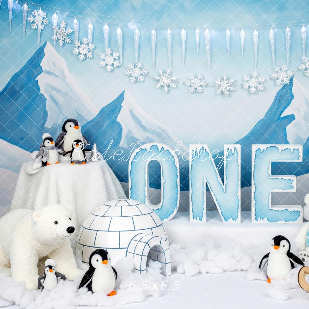 Kate Winter Penguins Polar Bears Igloo Backdrop Designed by Patty Robert