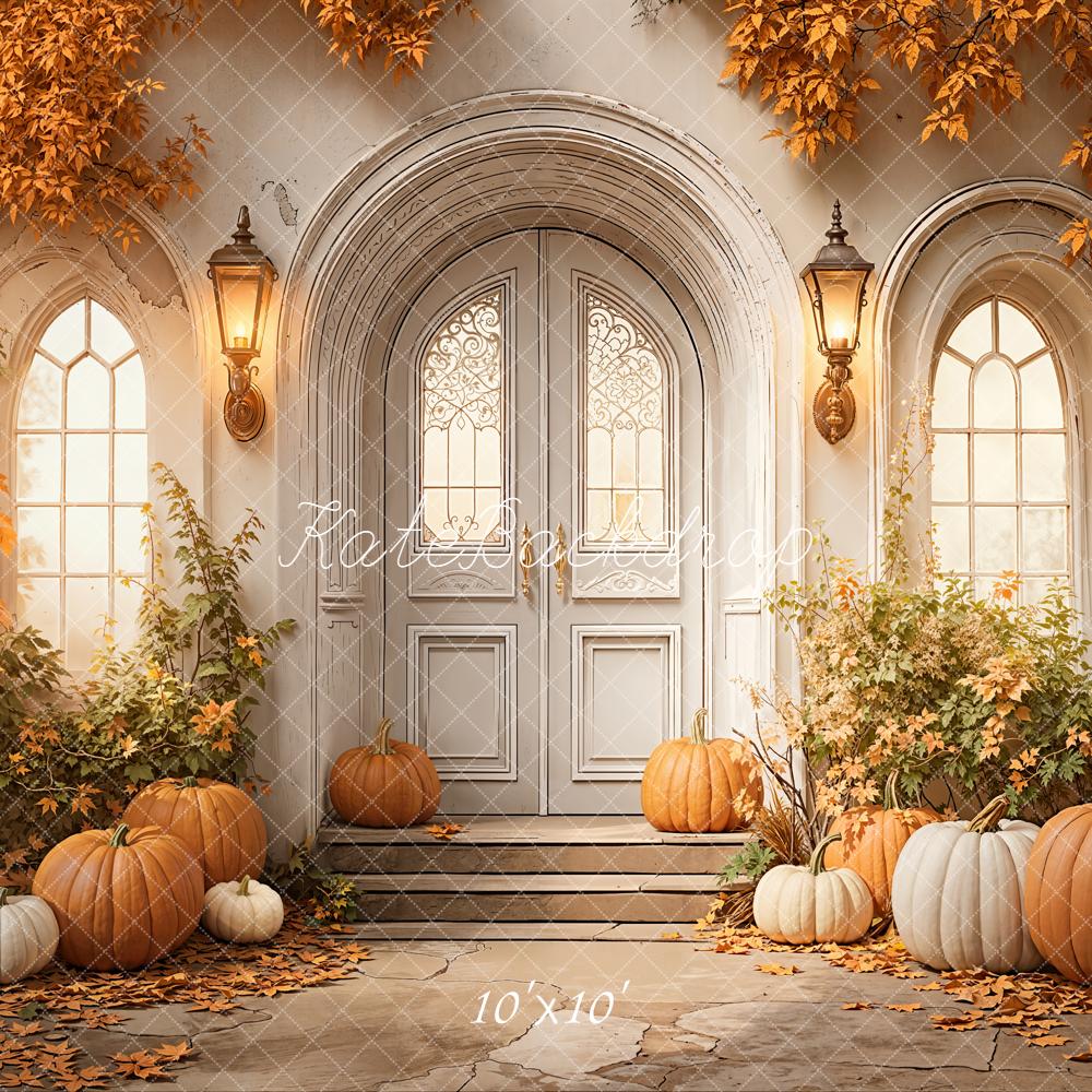 Kate Autumn Pumpkins Archway Lanterns Backdrop Designed by Emetselch