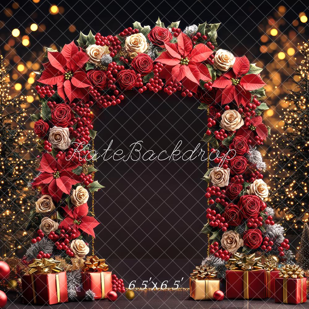 Kate Christmas Floral Arch Lights Backdrop Designed by Mini MakeBelieve -UK