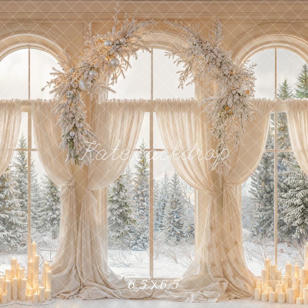 Kate Christmas Window Garland Candles Trees Backdrop Designed by Emetselch -UK