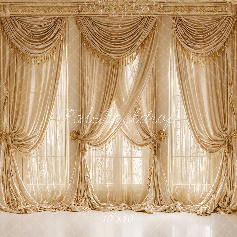 Kate Gold Curtains Elegant Columns Backdrop Designed by Emetselch