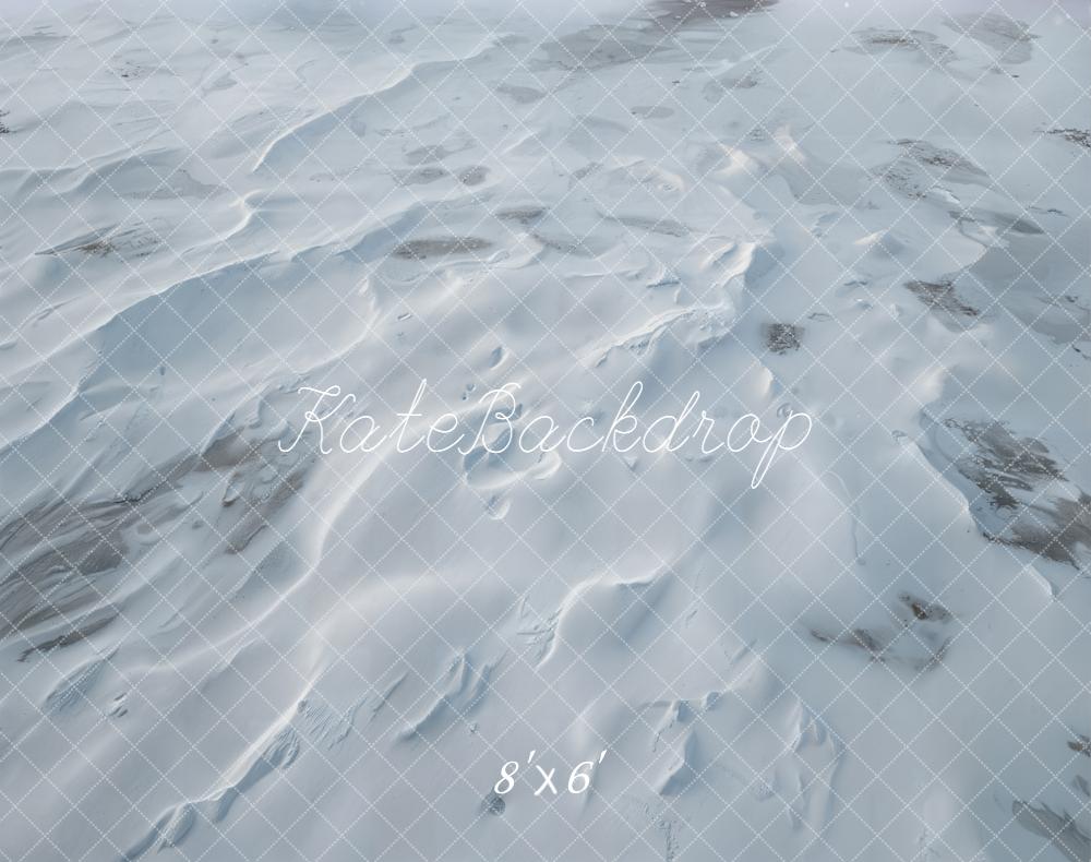 Kate Snowy Ground Texture Blue Fleece Backdrop Designed by Emetselch -UK