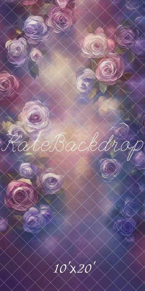 Kate Purple Rose Floral Backdrop Designed by Emetselch -UK