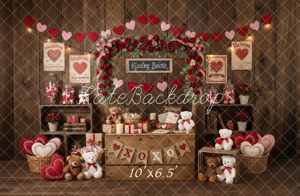 Kate Valentine Heart Garland Roses Wooden Crates Backdrop Designed by Emstselch