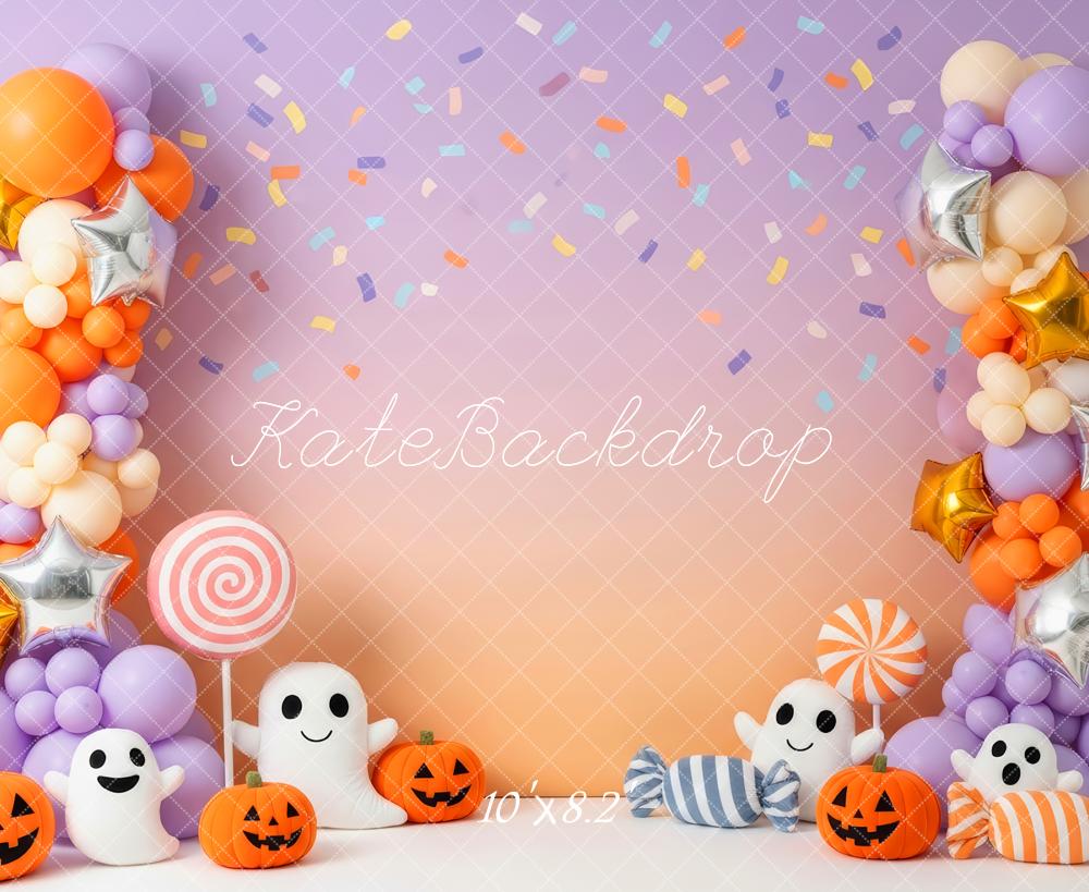 Kate Halloween Balloons Pumpkins Ghosts Backdrop Designed by Patty Robert