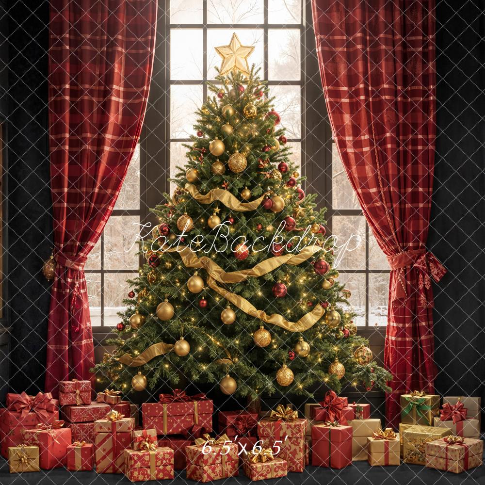 Kate Christmas Tree Presents Window Shelves Backdrop Designed by Emetselch -UK