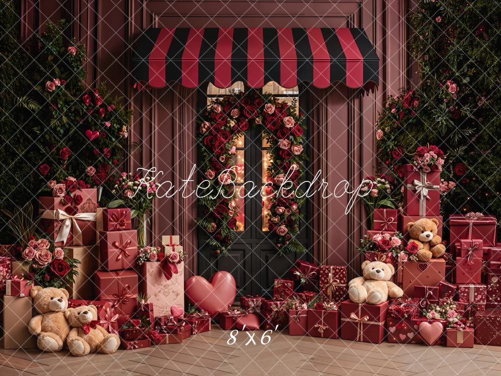 Kate Valentines Gifts Roses Doorway Fleece Backdrop Designed by Emetselch