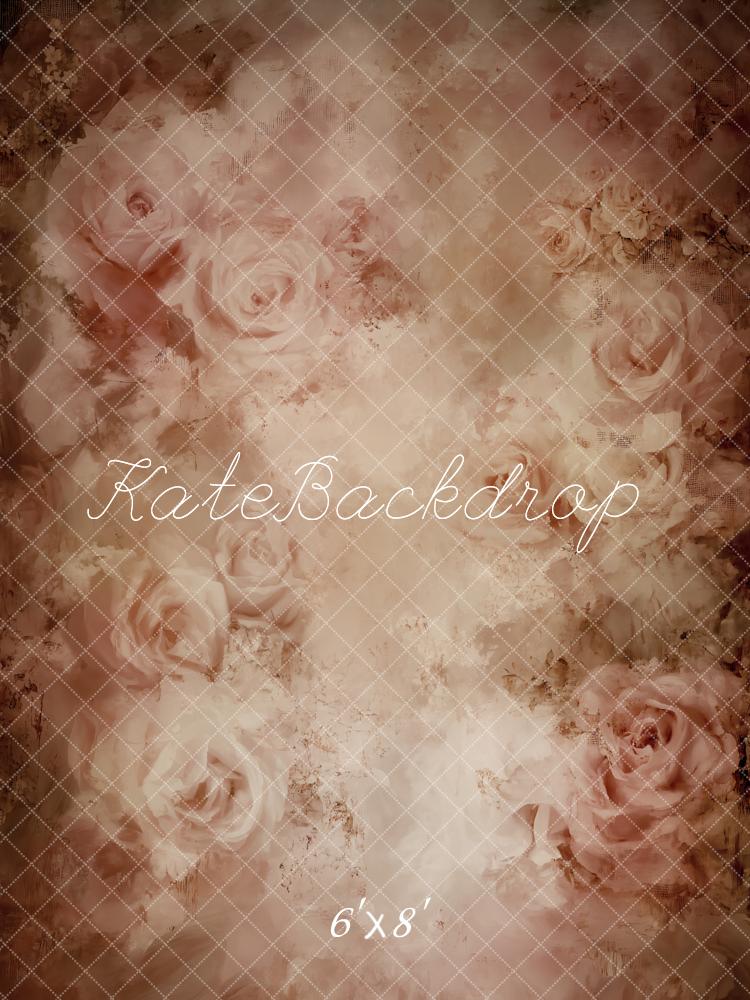 Kate Vintage Roses Abstract Texture Fleece Backdrop Designed by Emetselch -UK