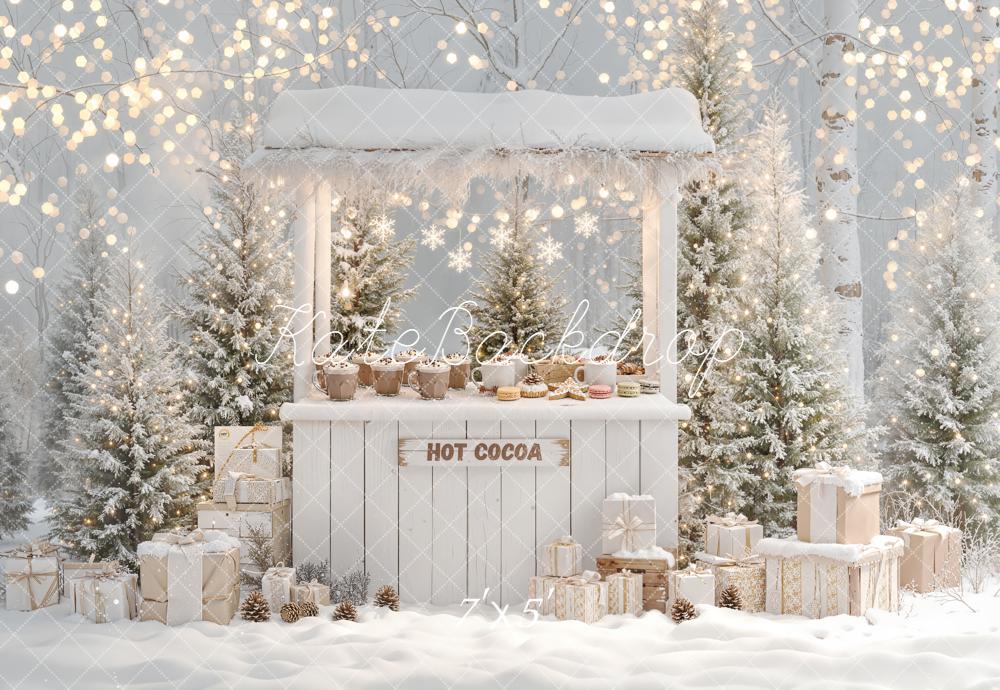 Kate Winter Hot Cocoa Stand Snowy Gifts Backdrop Designed by Emetselch