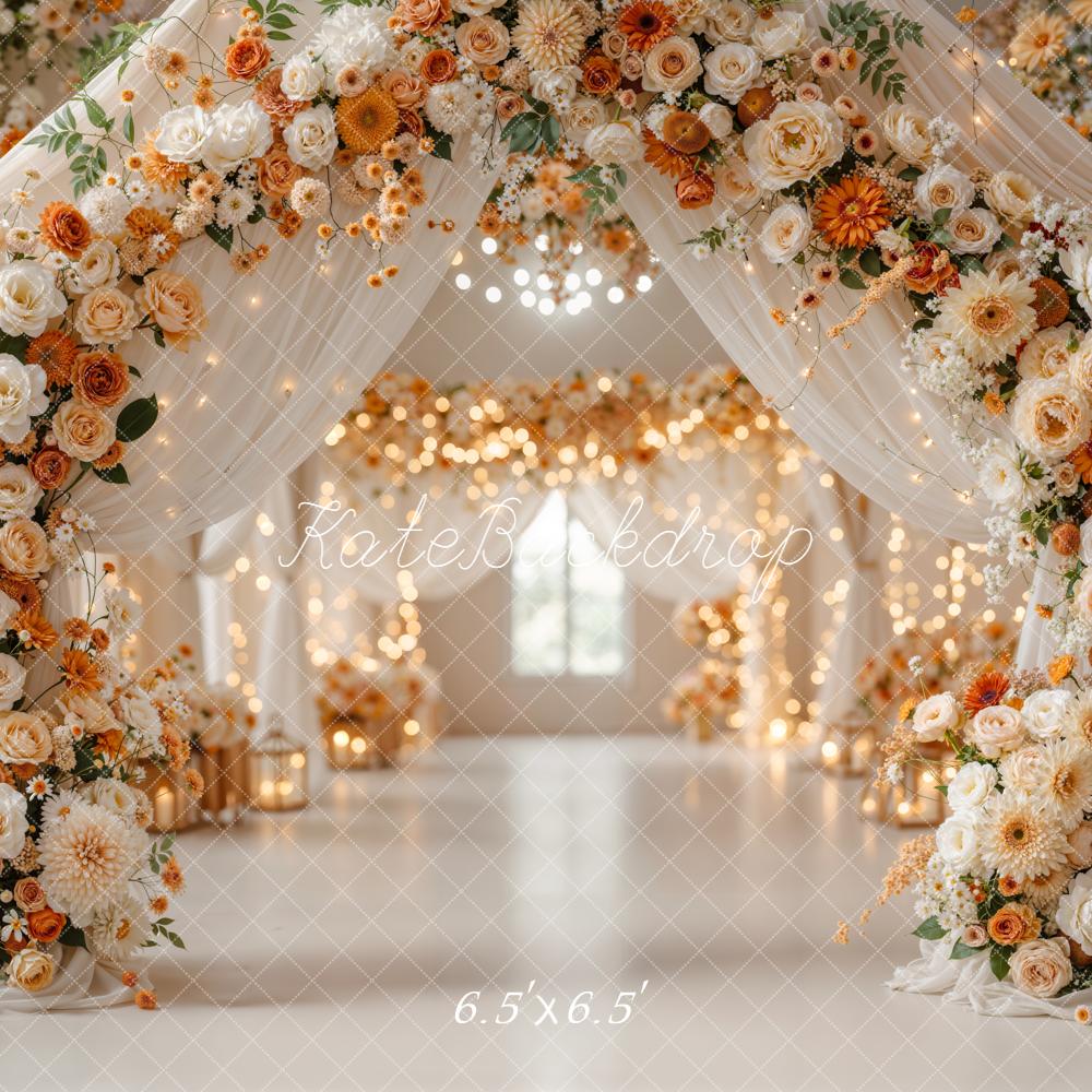 Kate Flower Arch Warm Lights Backdrop Designed by Emetselch -UK