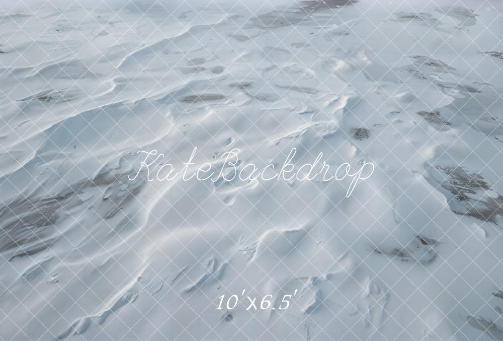 Kate Snowy Ground Texture Blue Fleece Backdrop Designed by Emetselch -UK