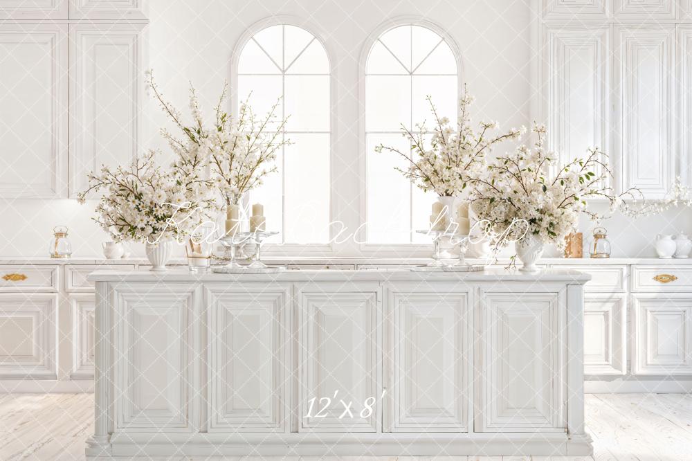 Kate White Kitchen Cabinets Blossom Backdrop Designed by Emetselch