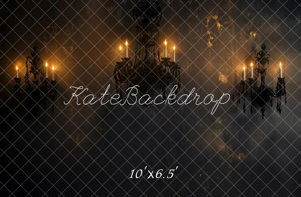 Kate Gothic Chandeliers Vintage Wall Fleece Backdrop Designed by Emetselch -UK