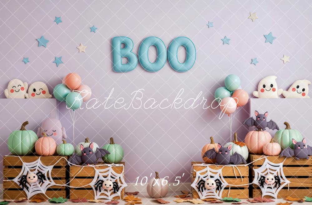 Kate Halloween Boo Ghosts Bats Pumpkins Backdrop Designed by Patty Robert