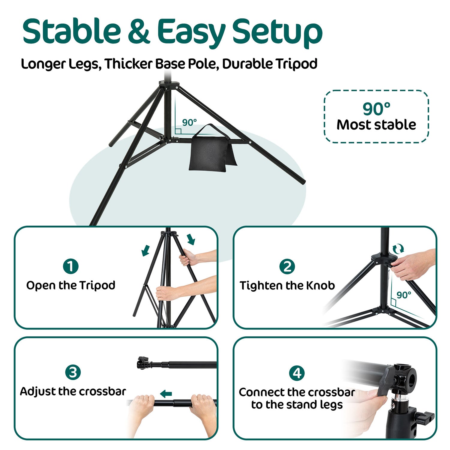 On Sale Kate Equipment 8.5x10ft&10x10ft Black Aluminum Backdrops Stand (3cm Thick) -UK