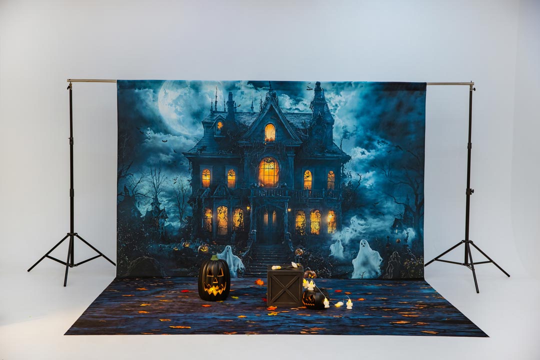 On Sale Kate Halloween Haunted House Ghosts Night Backdrop Designed by Emetselch -UK