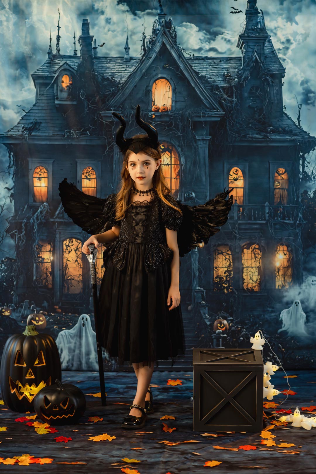 On Sale Kate Halloween Haunted House Ghosts Night Backdrop Designed by Emetselch -UK
