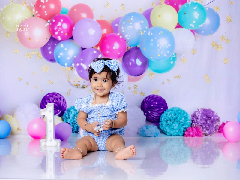 Kate Birthday Balloons and Stars Backdrop Designed By Mandy Ringe Photography -UK