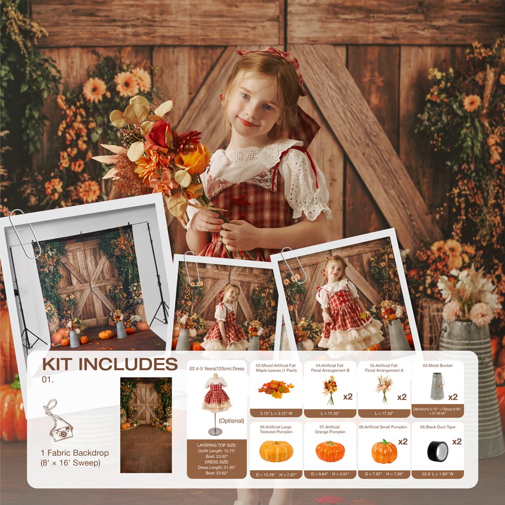 Kate Autumn Barn Door Pumpkin Photo Kit -UK