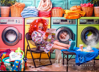Kate Laundry Day Colorful Washing Machine Backdrop Designed by Chain Photography
