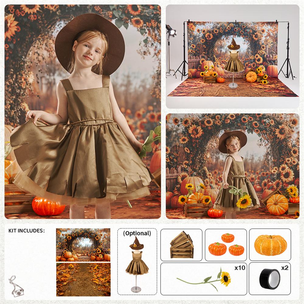 Kate Autumn Sunflowers Arch Pumpkin Photo Kit -UK