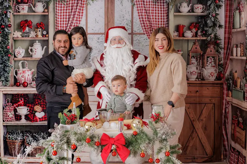 Kate Christmas Kitchen Rustic Cupboard Window Backdrop Designed by Emetselch -UK