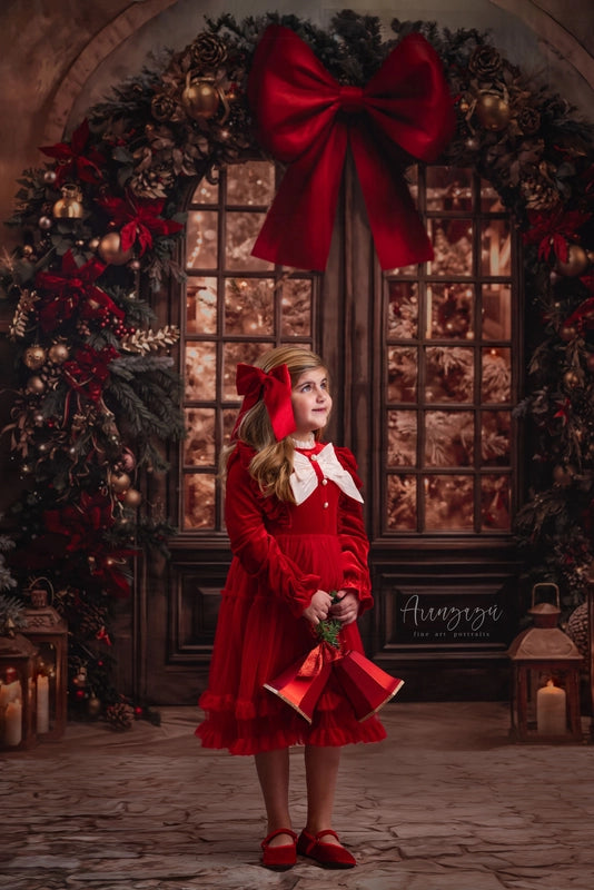 Kate Christmas Floral Arch Lantern Trees Backdrop Designed by Emetselch