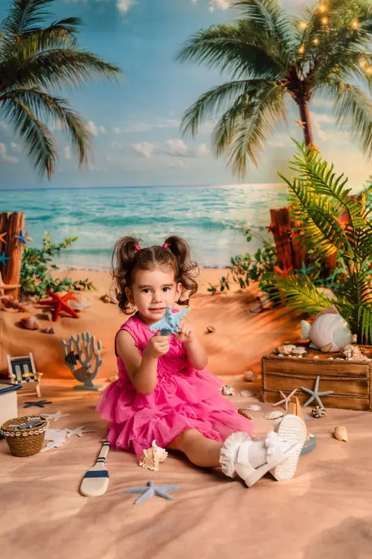 Kate Summer Beach Tropical Starfish Backdrop Designed by Emetselch -UK